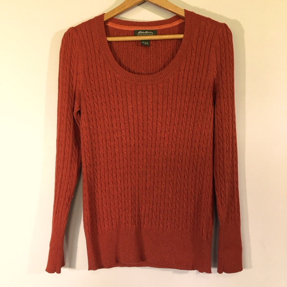Eddie Bauer Soft Cable Knit Scoop Neck‎ Sweater